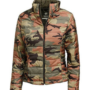 NWT Miss London  Camo packable puffer coat